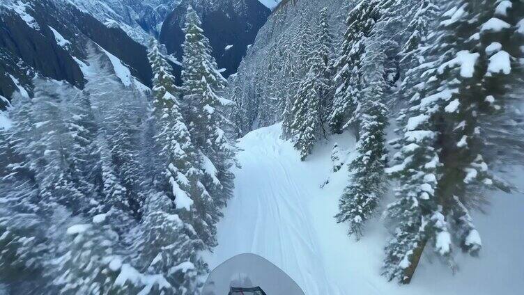 连续超高速镜头摄像机无缝飞过雪山3