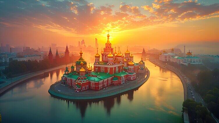 俄罗斯莫斯科城市风景风光