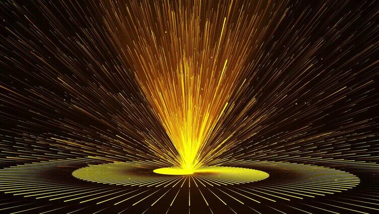 4K金色旋转粒子光线动画AE模板