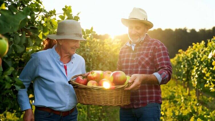 农民们在苹果园中，脸上洋溢着满足的笑容3