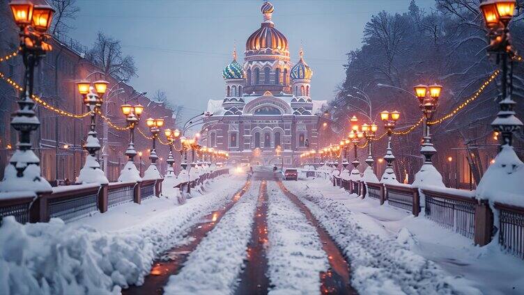 俄罗斯莫斯科城市风景风光