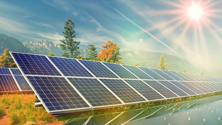 光伏太阳能板清洁能源新能源发电素材