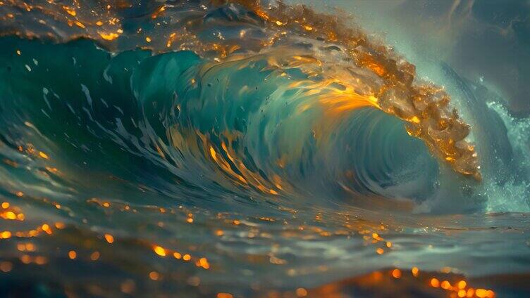 海边沙滩海浪 唯美海洋巨浪