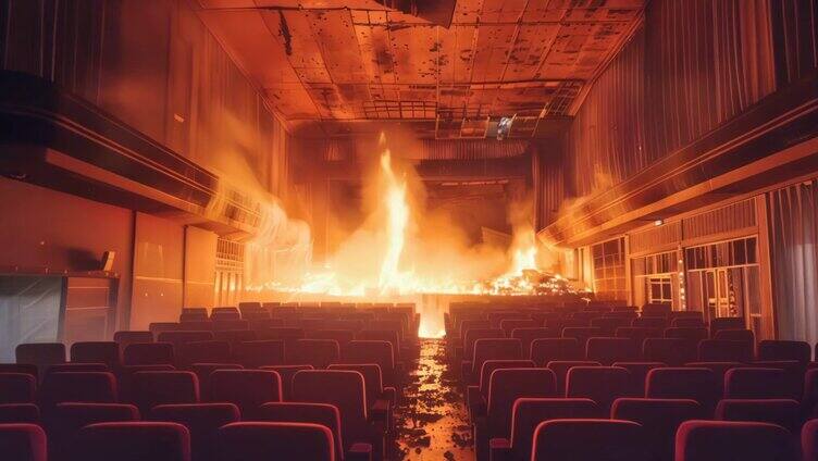 电影院会议室着火火灾