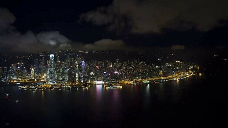 航拍商务中心城市夜景