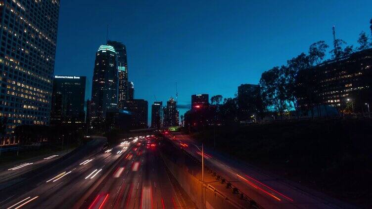 日转夜 公路航拍延时