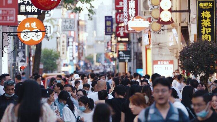 长沙太平老街人流延时视频