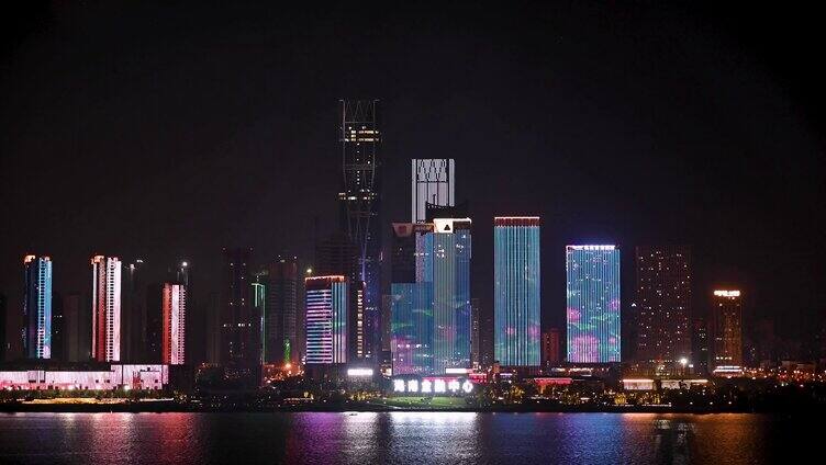长沙的湘江新区夜景