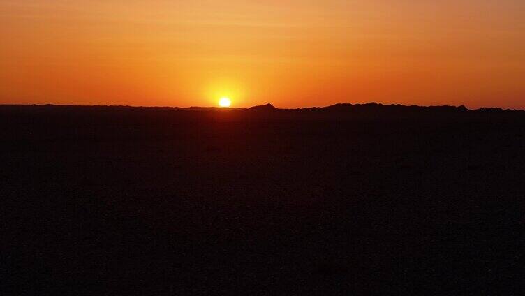 日出 日落 地平线 太阳 戈壁滩 黎明