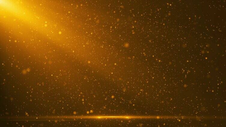 金色粒子光斑飘落的颁奖舞台背景