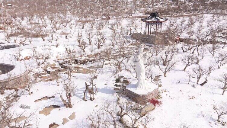 枣庄青檀寺初雪航拍