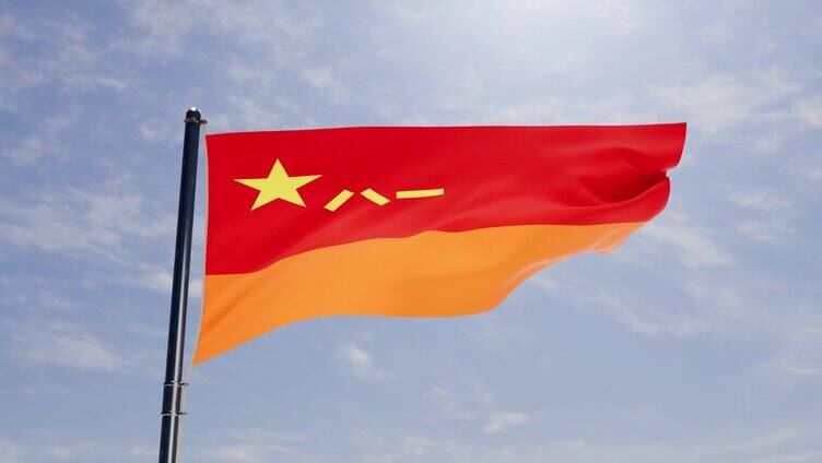中国人民解放军火箭军旗帜飘扬LOGO