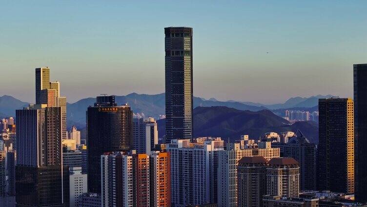 4K深圳福田中心公园城市高楼航拍