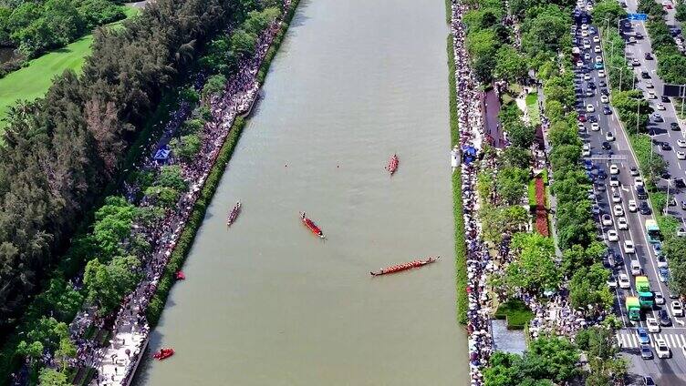 4K深圳大沙河端午龙舟比赛