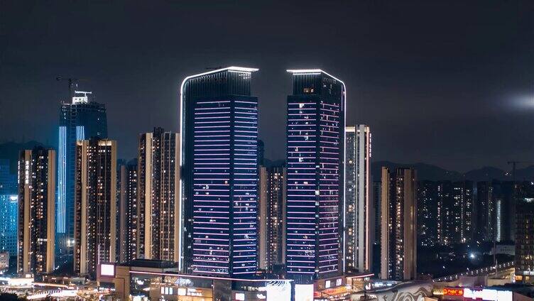 4K正版-光明城市夜景航拍