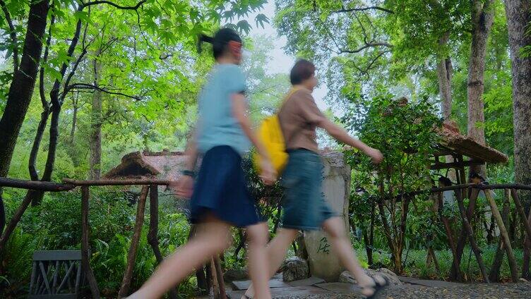 成都街景杜甫草堂杜甫雕像茅屋故居石碑