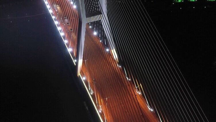 百色市东合大桥夜景航拍