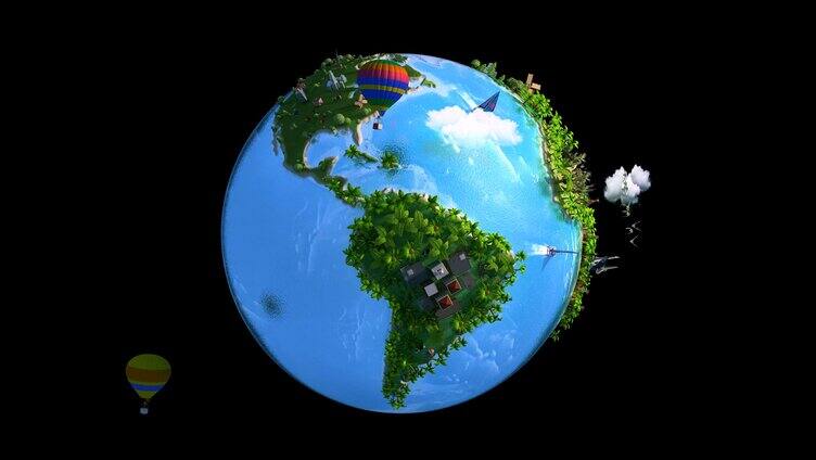 4K 地球动画 旋转地球 地球旋转 地球
