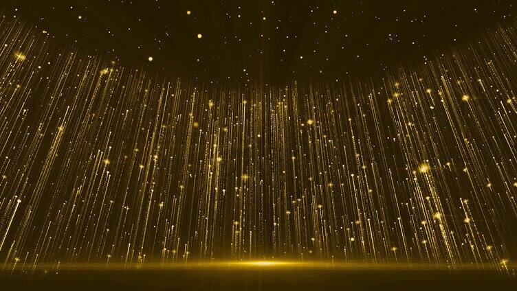 唯美金色粒子光线颁奖舞台背景