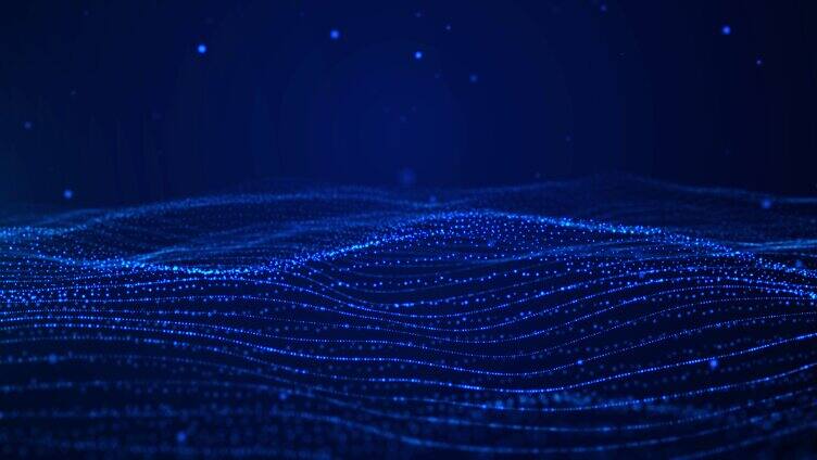 蓝色粒子波浪线条