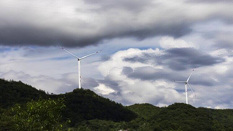 （8k延时）喀斯特地貌大风车风力发电