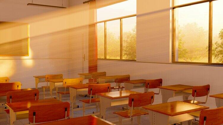 空教室阳光照射