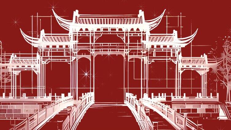 中式建筑动态背景