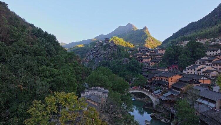 航拍江西上饶市望仙谷旅游度假区仙侠世界