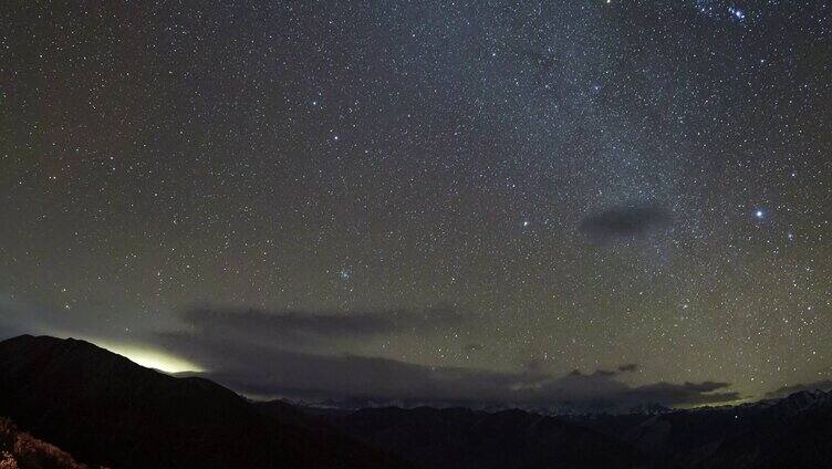 贡嘎唯美星空银河延时