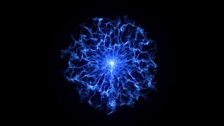 粒子蓝色能量冲击波