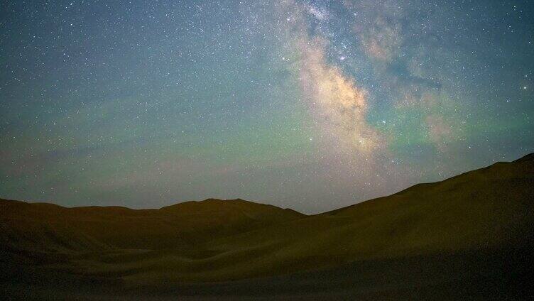 沙漠唯美星空银河延时