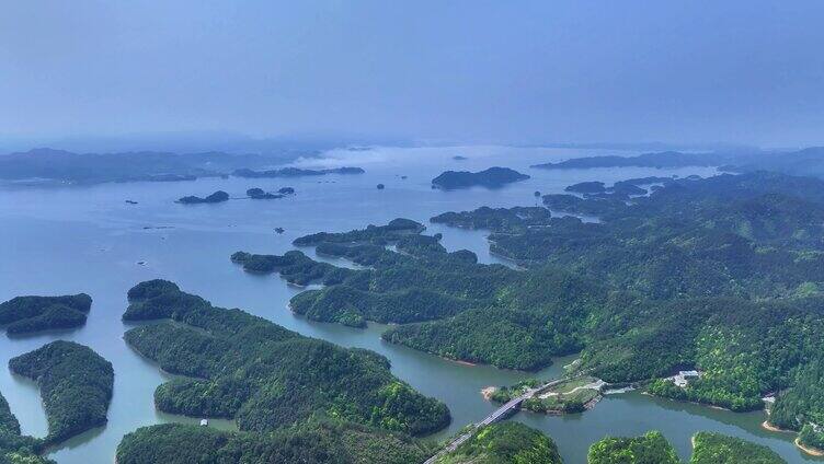 杭州航拍千岛湖云海仙境