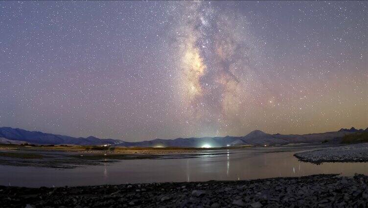 狮泉河唯美星空银河延时