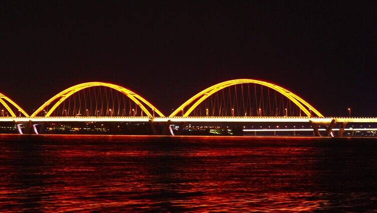 唯美长沙湘江福元路大桥夜景