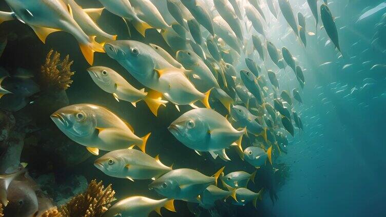 海洋生态深海活动鱼群