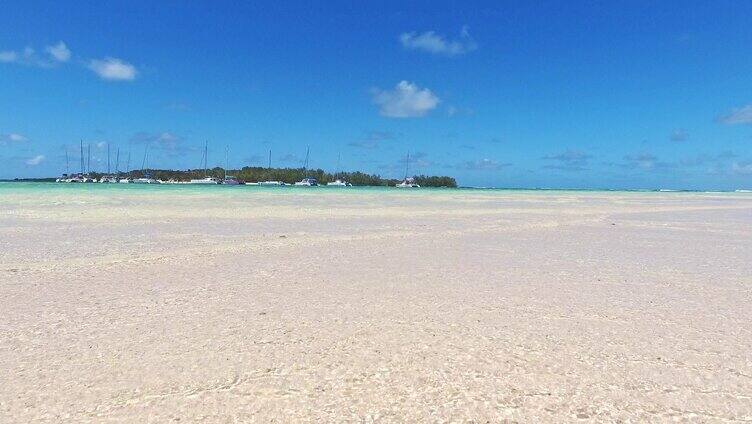 碧海蓝天海滩浪花唯美海景背景素材