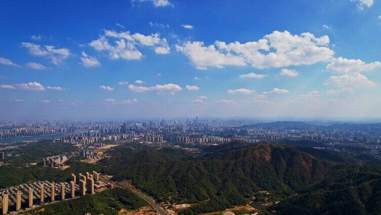 美丽长沙城市远景航拍