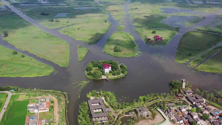 4K江苏建湖九龙口景区航拍