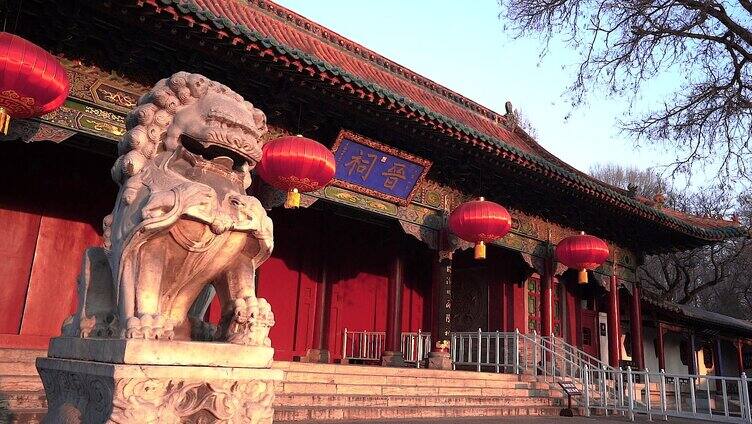 实拍太原晋祠胜境古建筑群寺庙博物馆风景区