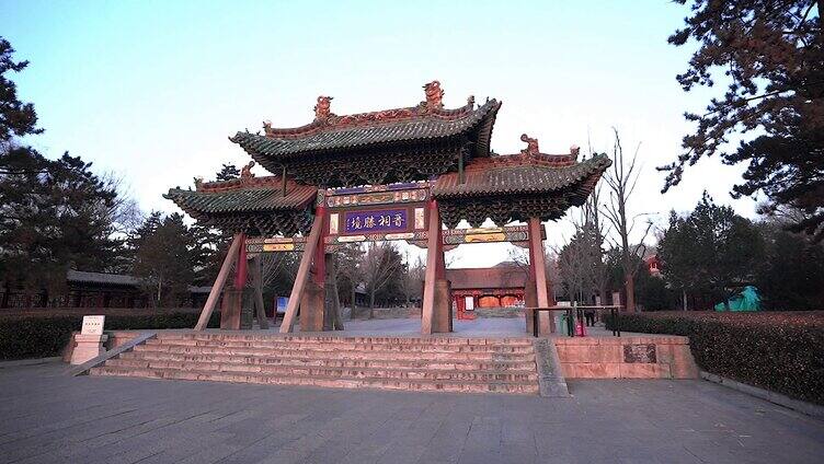 实拍太原晋祠胜境古建筑群寺庙博物馆风景区