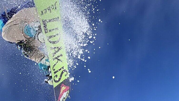 户外滑雪场滑雪超级升格慢动作
