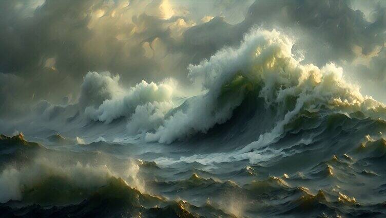 海洋海边海浪特写 唯美巨浪浪花