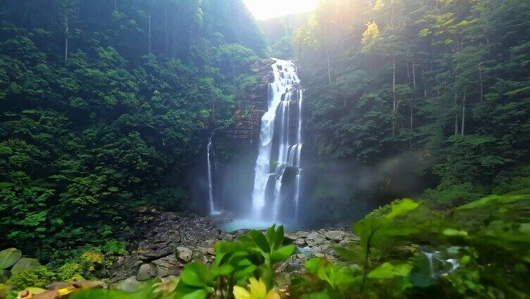 航拍高山流水