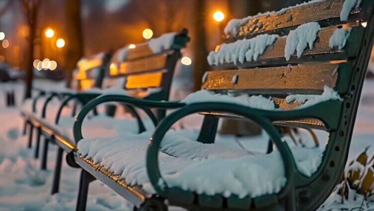 唯美城市雪景下雪天夜晚夜景ai素材原创9