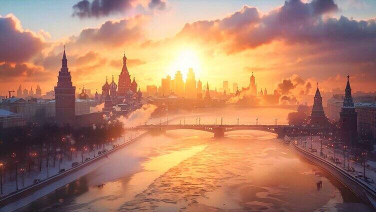 俄罗斯莫斯科城市风景风光ai素材原创4