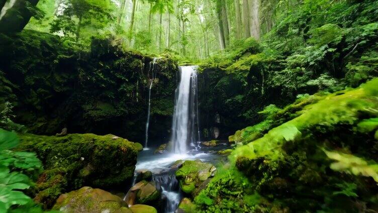 航拍高山流水