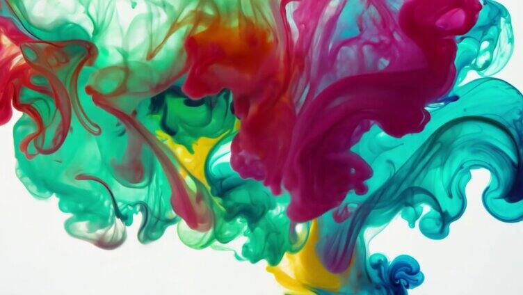 视觉创意彩墨绚丽色彩水墨艺术抽象流体