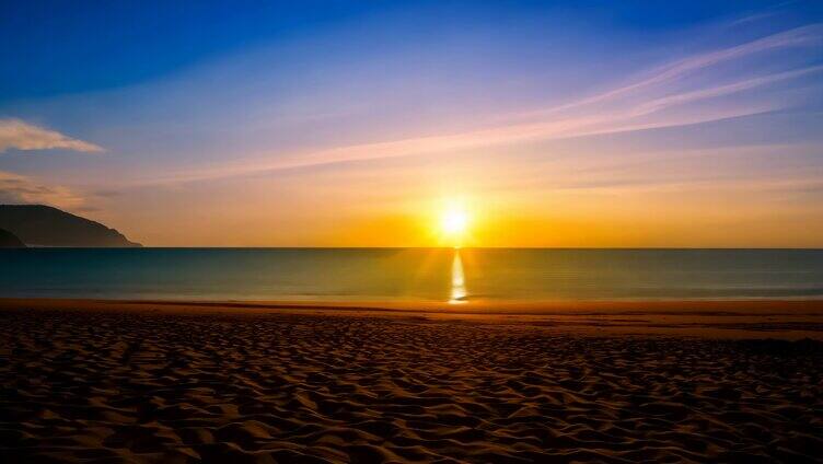 延时摄影海边日出日落