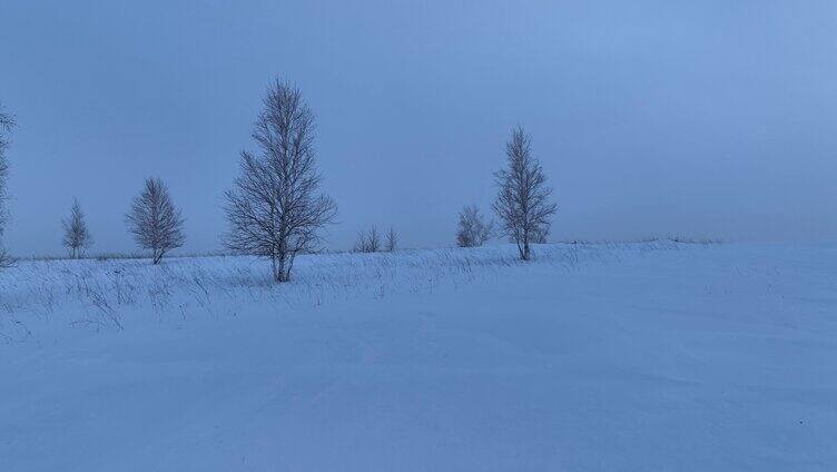 航拍呼伦贝尔大雪原白雪皑皑