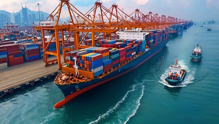 远洋货轮 集装箱 海上运输